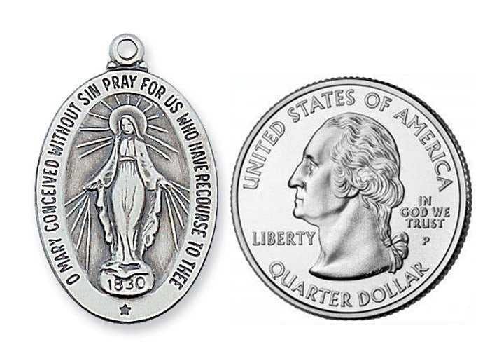 Oval Miraculous Medal in Sterling L461MI