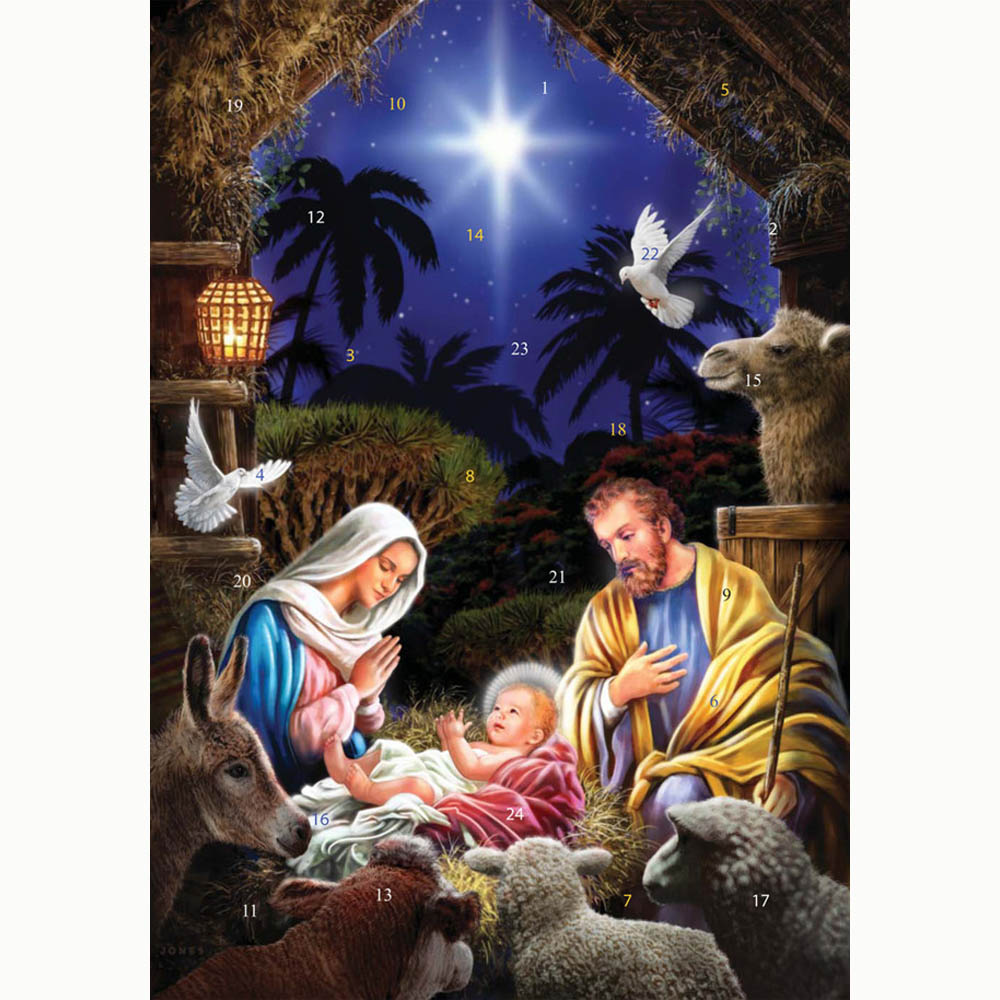 Nativity Greeting Card Advent Calendar with Envelope