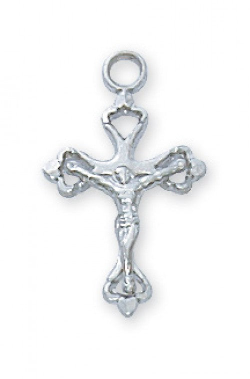 Small Sterling Crucifix with Open Scalloped Ends L8017