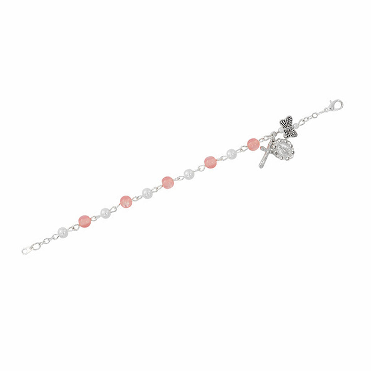 Butterfly Rosary Bracelet for Youth B1031W