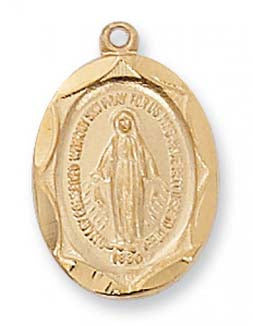Miraculous Medal with Gold over Sterling Silver J1603MI