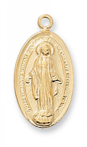 18KT Gold Plate Miraculous Medal J66MI
