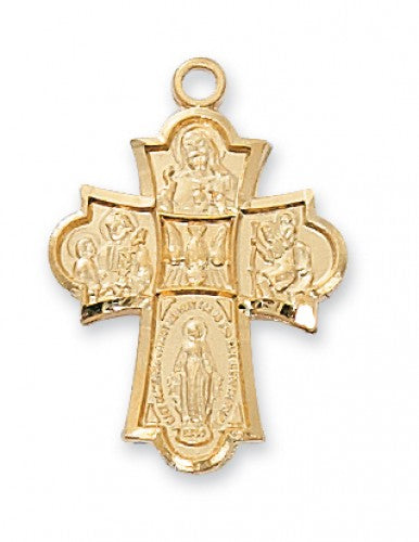 18Kt Gold over Sterling 4 Way Medal J1810