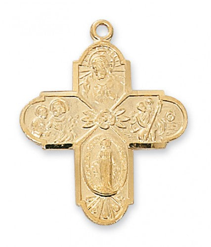 18Kt Gold over Sterling 4 Way Medal  J2210-4