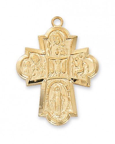 Gold plated 4 Way Medal J2410