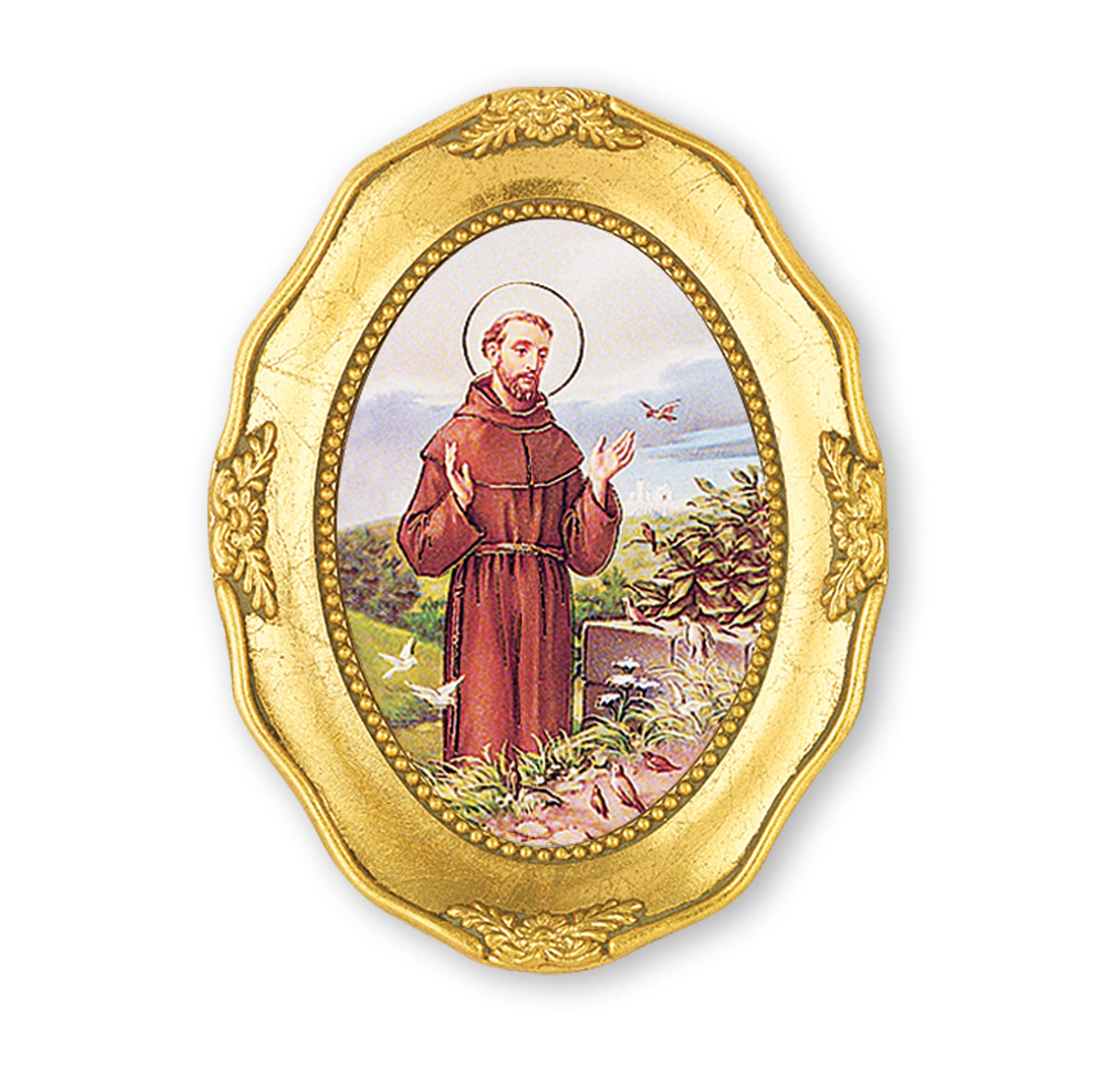 3x4 Oval St Francis of Assisi in Gold Frame 340-631