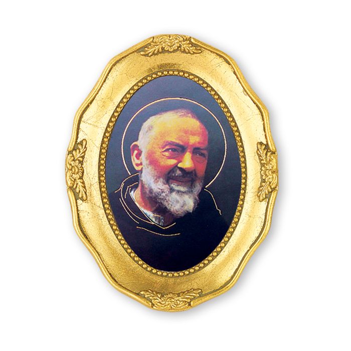 3x4 Oval St (Padre) Pio in Gold Frame 340-523