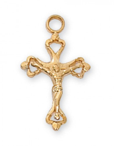 Gold plated Sterling Silver 1/2 inch Crucifix J8017