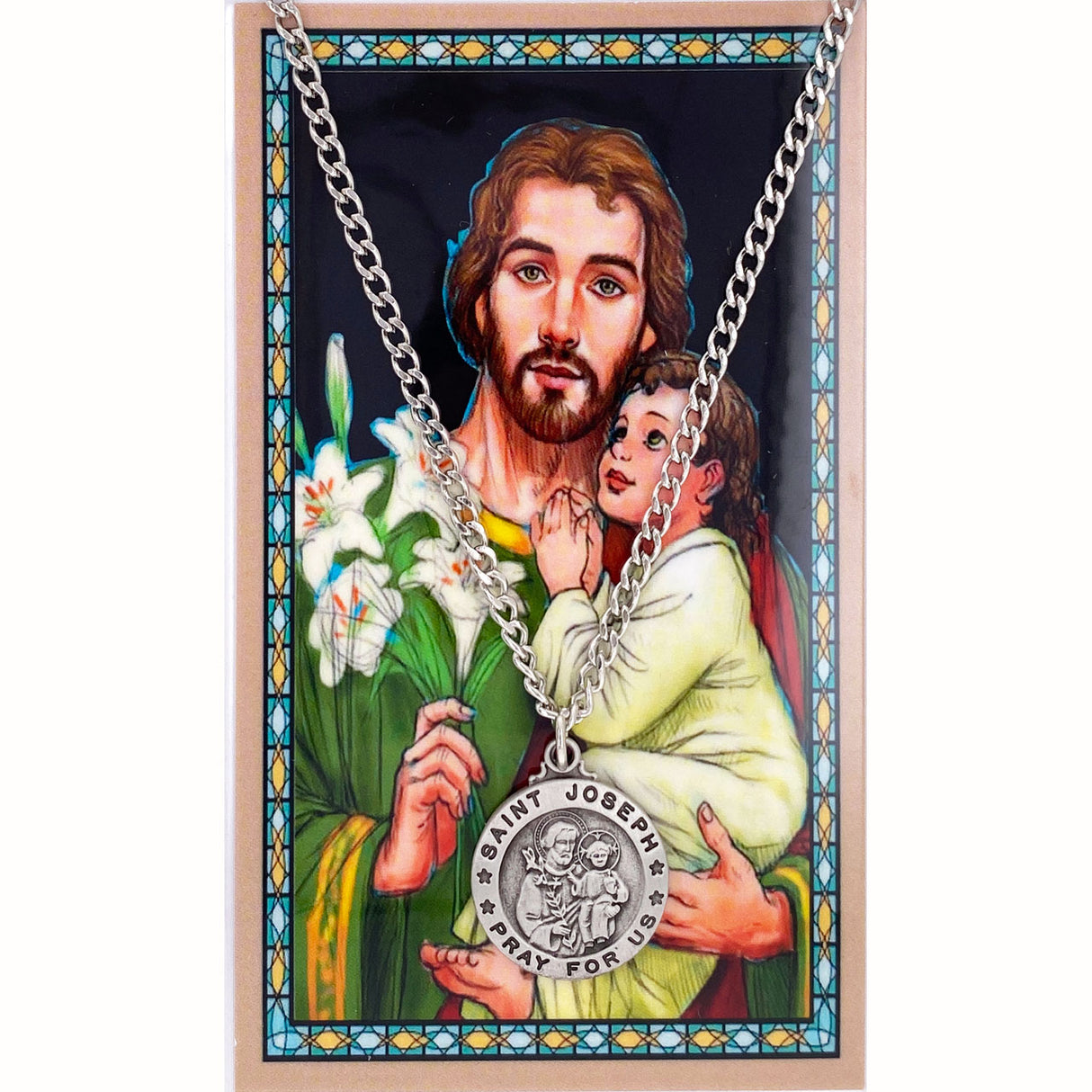 Saint Joseph Pewter Medal & Prayer Card Set PSD600JS
