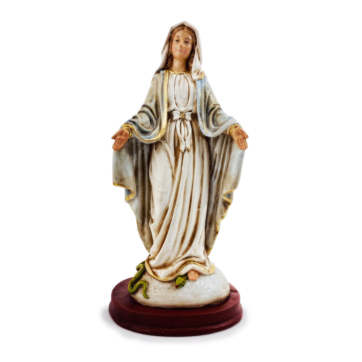 11 inch Our Lady of Grace Full Color Plaster Statue