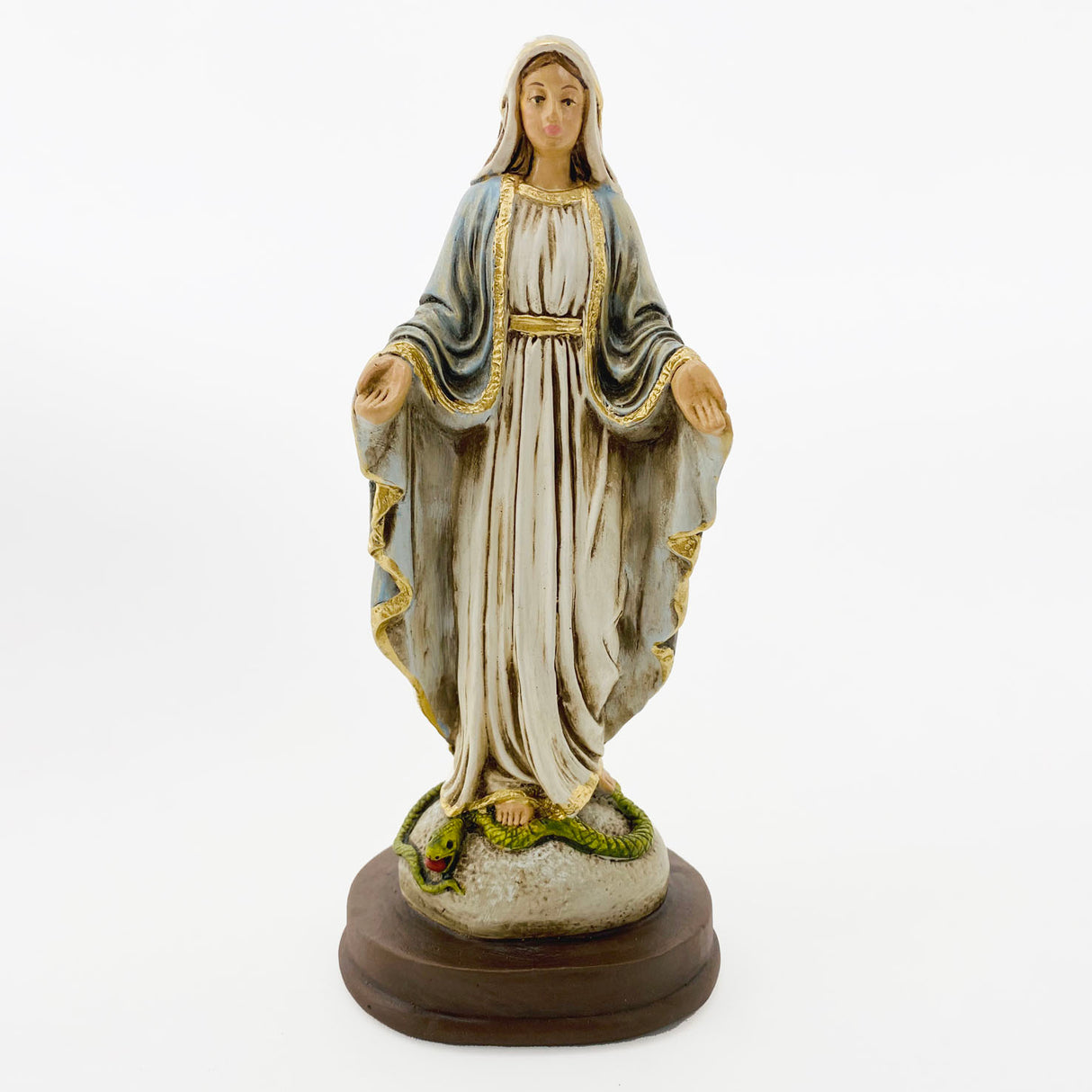 9 inch Our Lady of Grace Full Color Plaster Statue