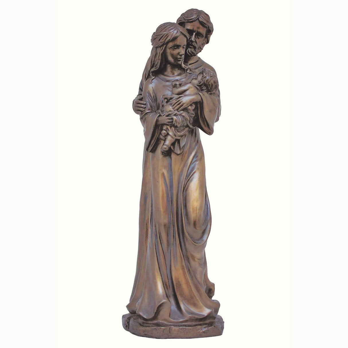 16 inch Standing Holy Family Bronze Statue