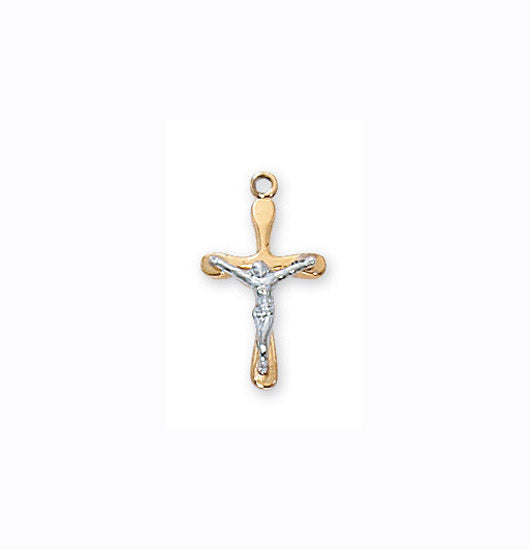 Tu-tone Crucifix Necklace no. JT8054