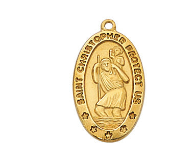 Gold over Sterling Saint Christopher Medal no. J464