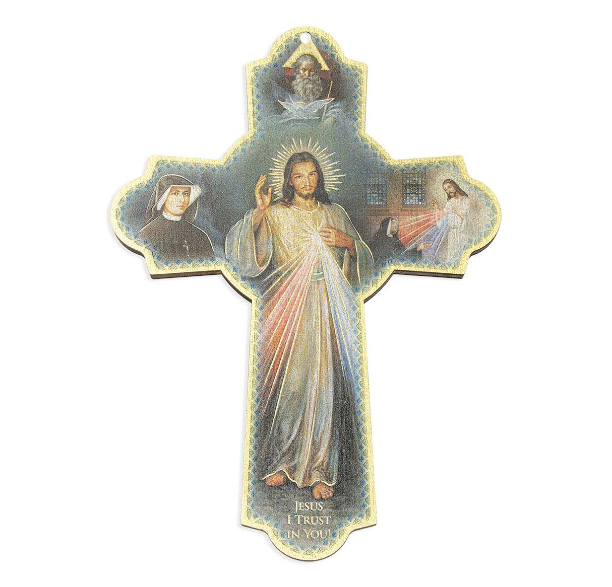 6 inch Divine Mercy Cross Plaque 348-123