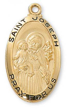 Saint Joseph Medal - Gold over Sterling Silver