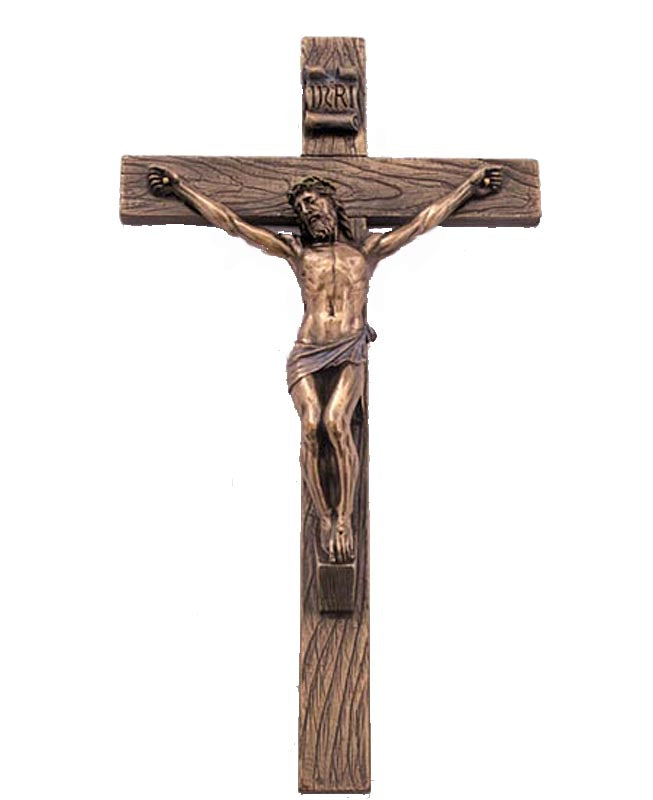 10 inch Cold Cast Bronze Traditional Crucifix