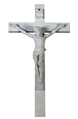 10 inch White Traditional Crucifix