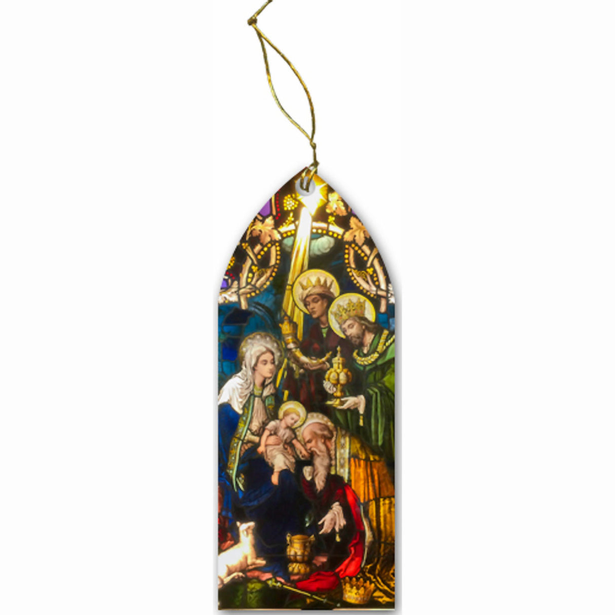 Wise Men Stained Glass 6 inch Wood Ornament