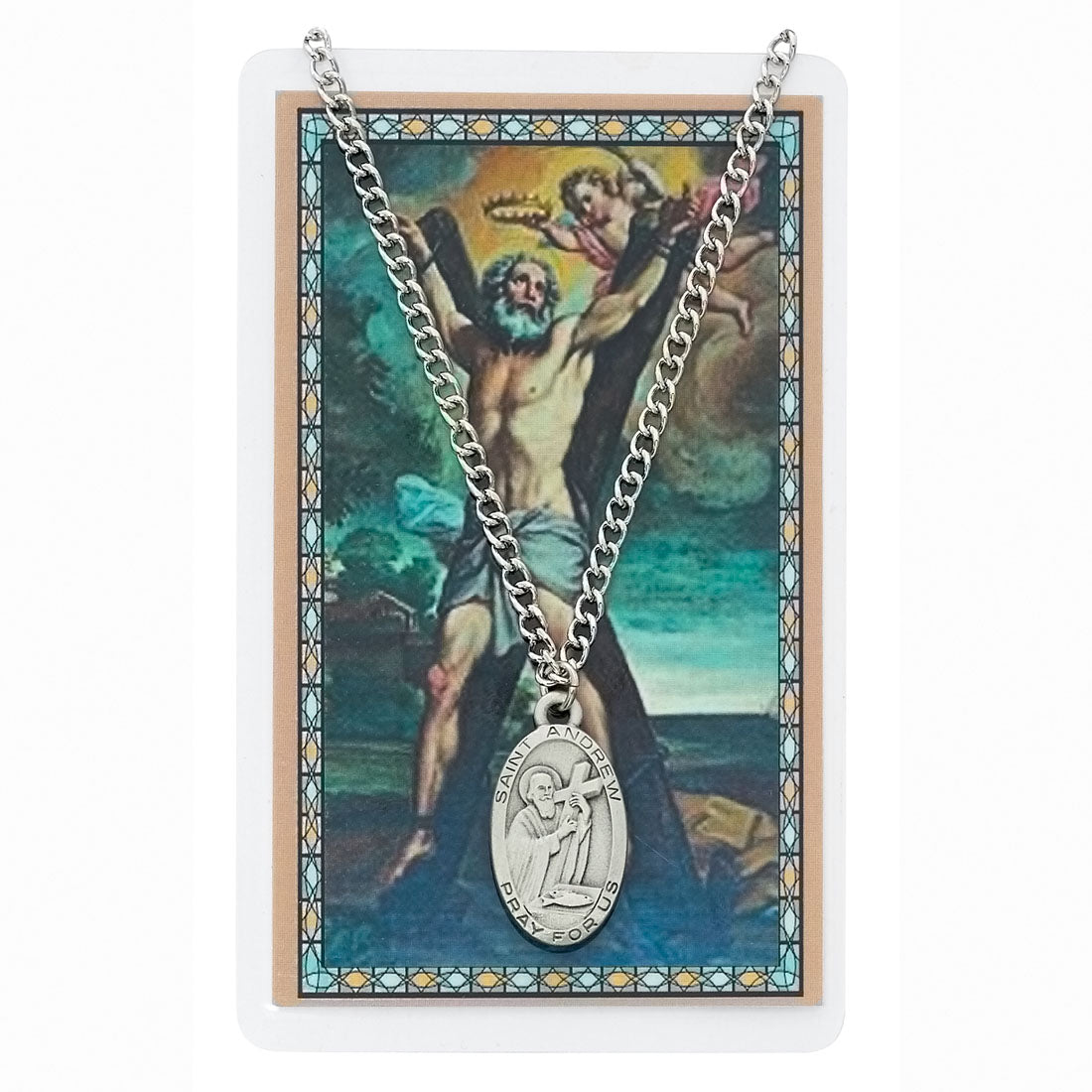 St Andrew Pendant and Holy Card Set PSD550AW