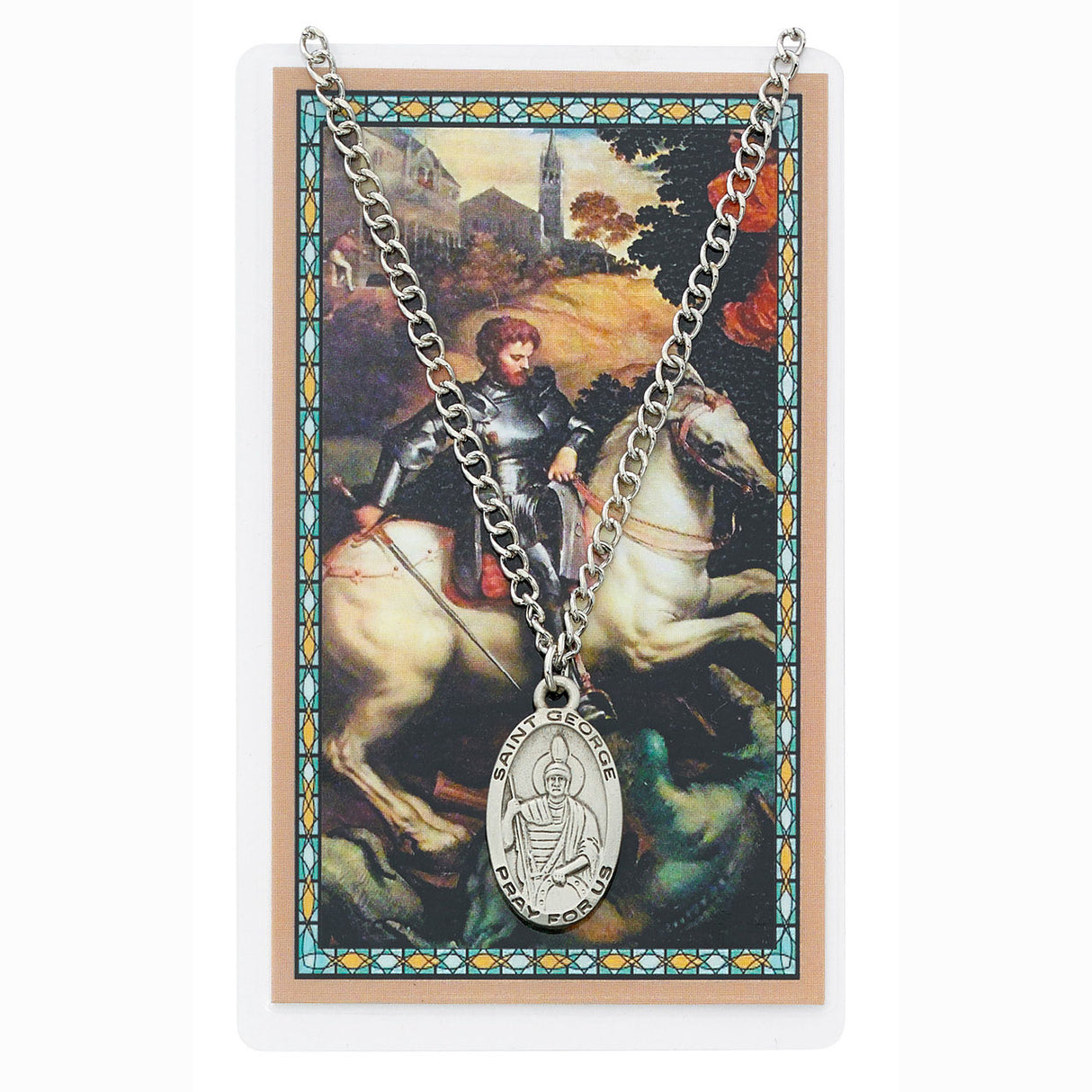 St George Pendant and Prayer Card Set PSD550GE
