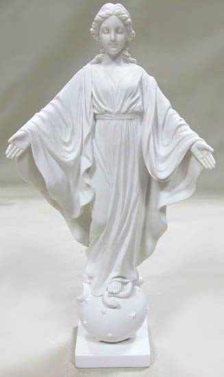 Our Lady of Smile White Statue - 9 inches tall