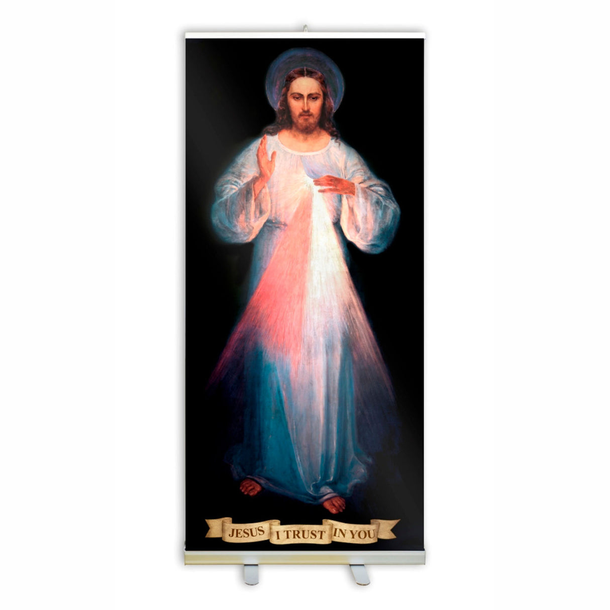 Vilnius Divine Mercy Banner - 78x33 inch Image with Stand