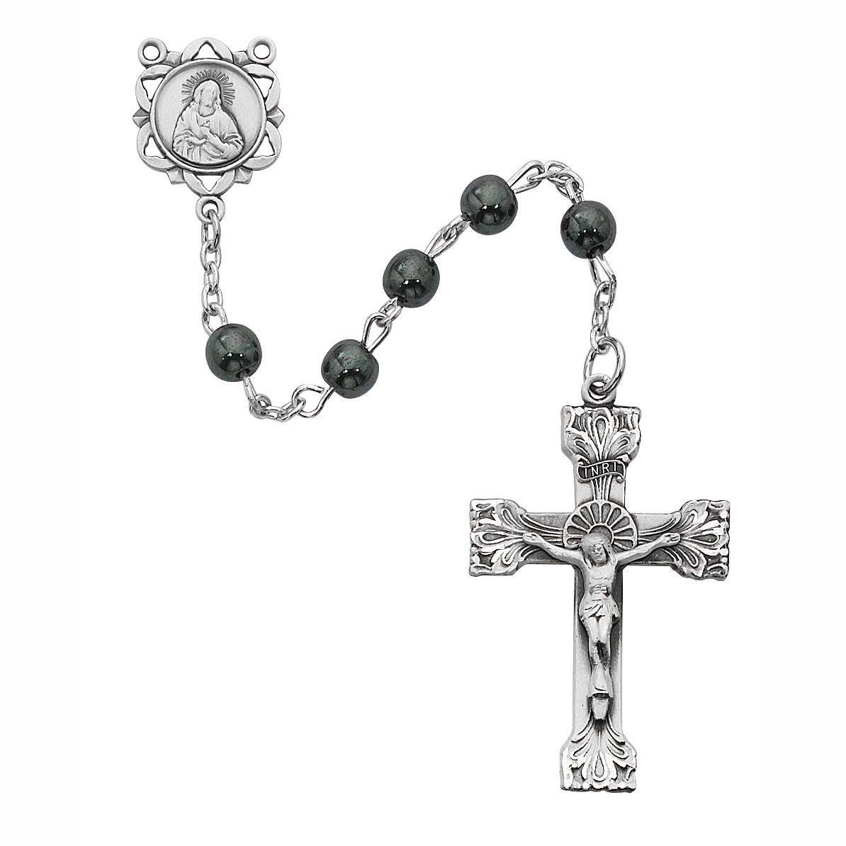 Genuine Hematite and Sterling Silver Rosary