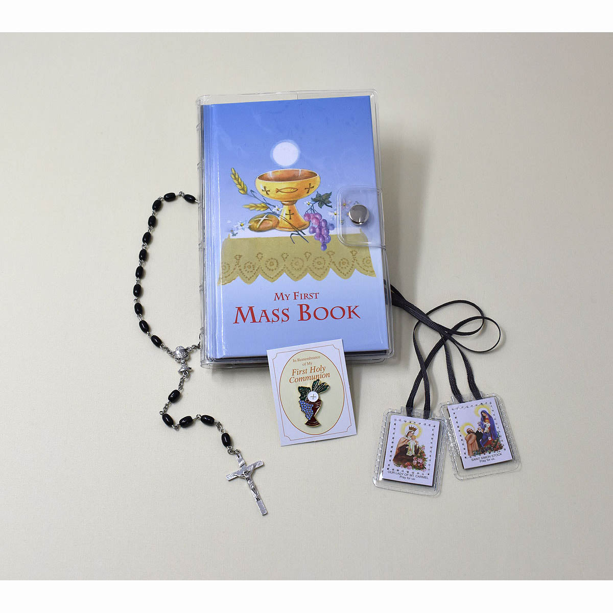 My First Mass Book Set in Blue with Clear Vinyl Wallet - no. 808/54B