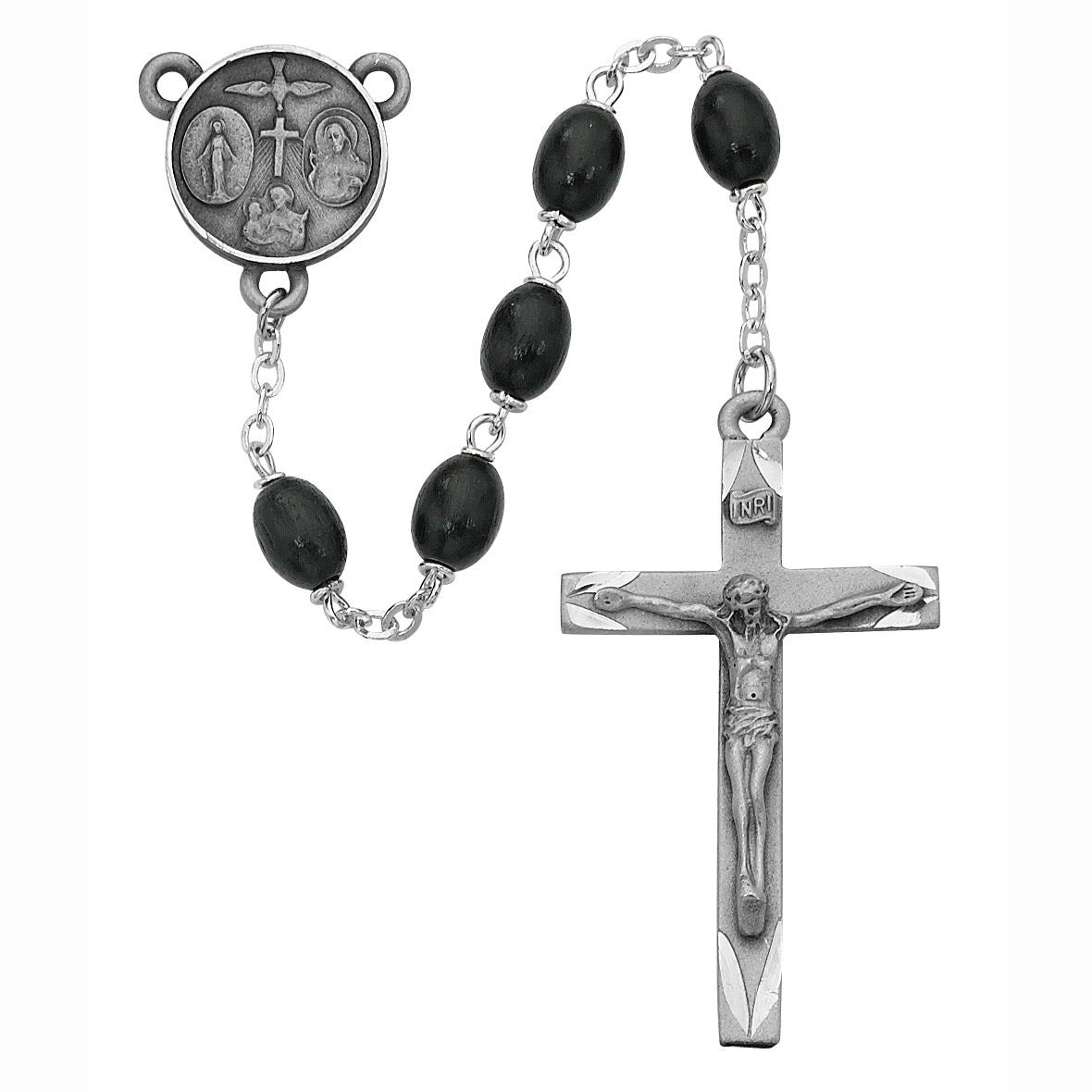 Deluxe Black Wood Rosary for Men