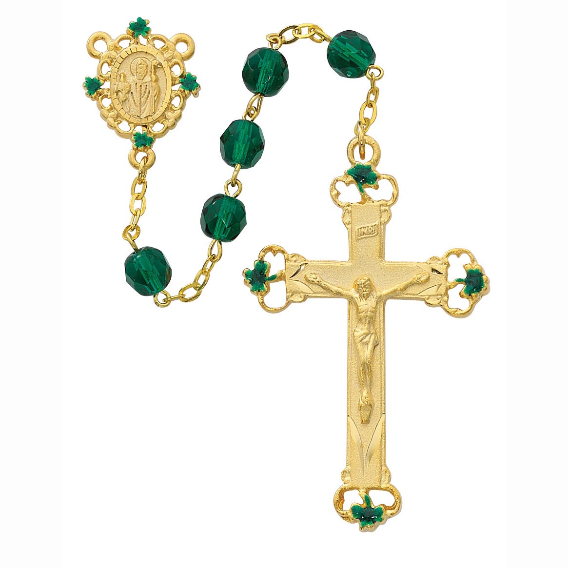 7mm Gold Plated Irish Rosary 197HF