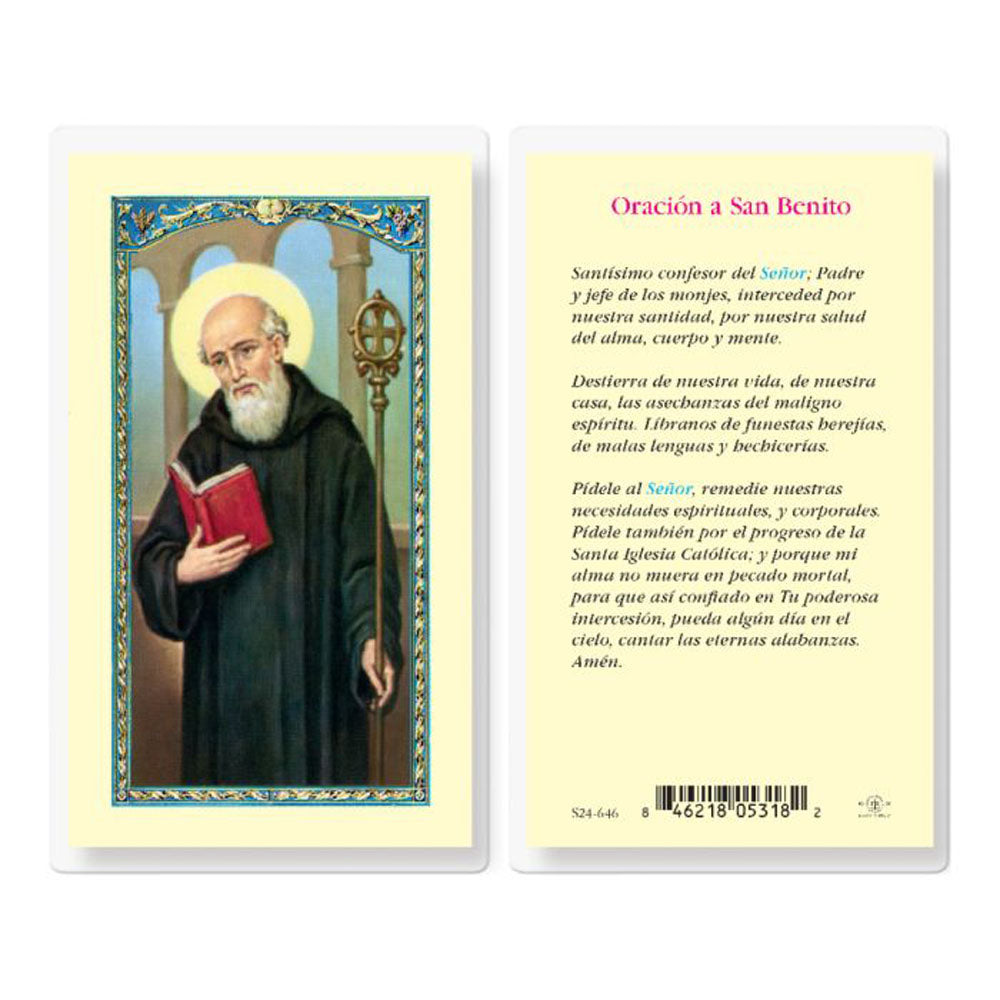 Oracion San Benito Holy Card