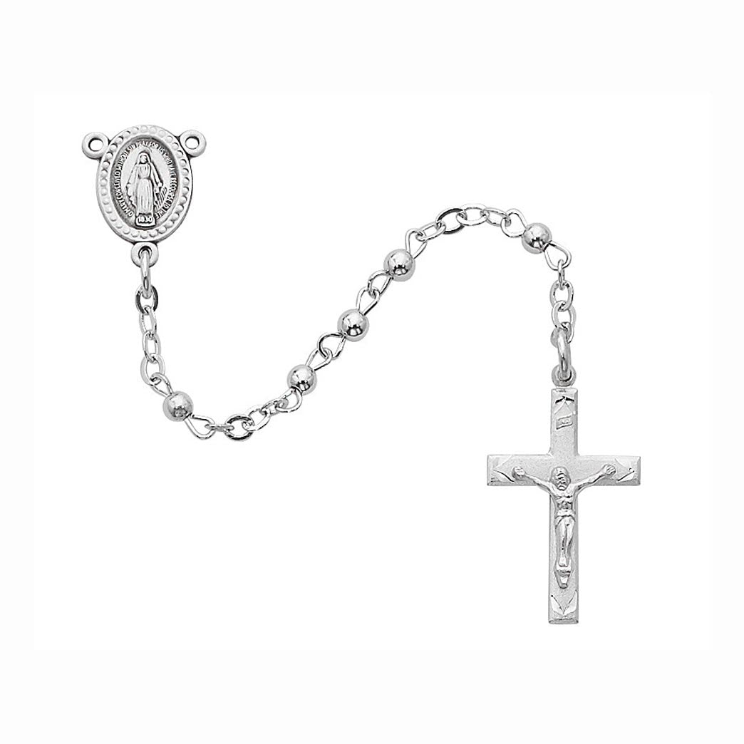 3mm All Sterling Silver Rosary
