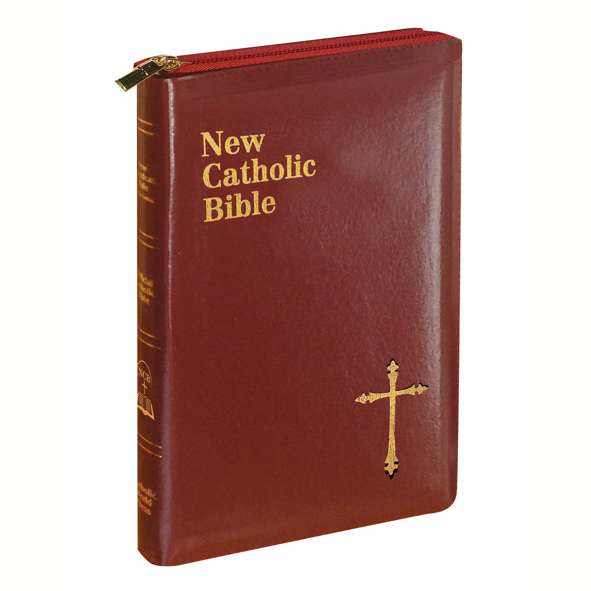 Burgundy Bonded Leather Personal Catholic Bible with Zipper 606/23BG