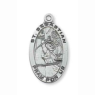 Saint Sebastian Sterling Silver Medal - no. L550SB