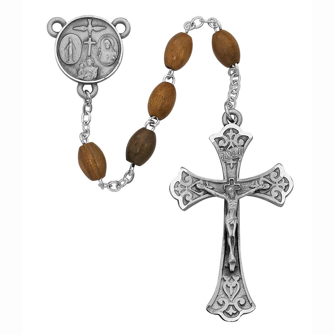 Deluxe Oval Olivewood Bead Rosary