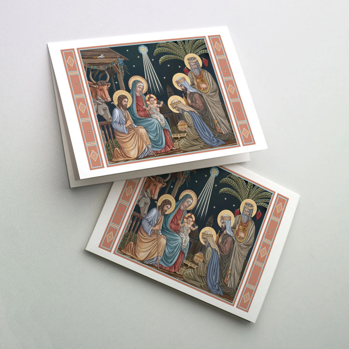 Adoration of Magi at the Stable Christmas Cards 18ct