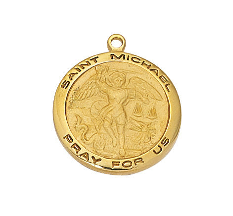 24kt Gold Plate over Sterling St Michael Pendant J515ML