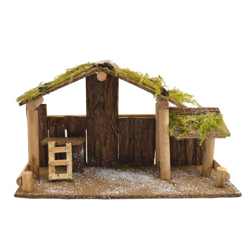 16 x 6 x 9 inch Wood Stable with Moss