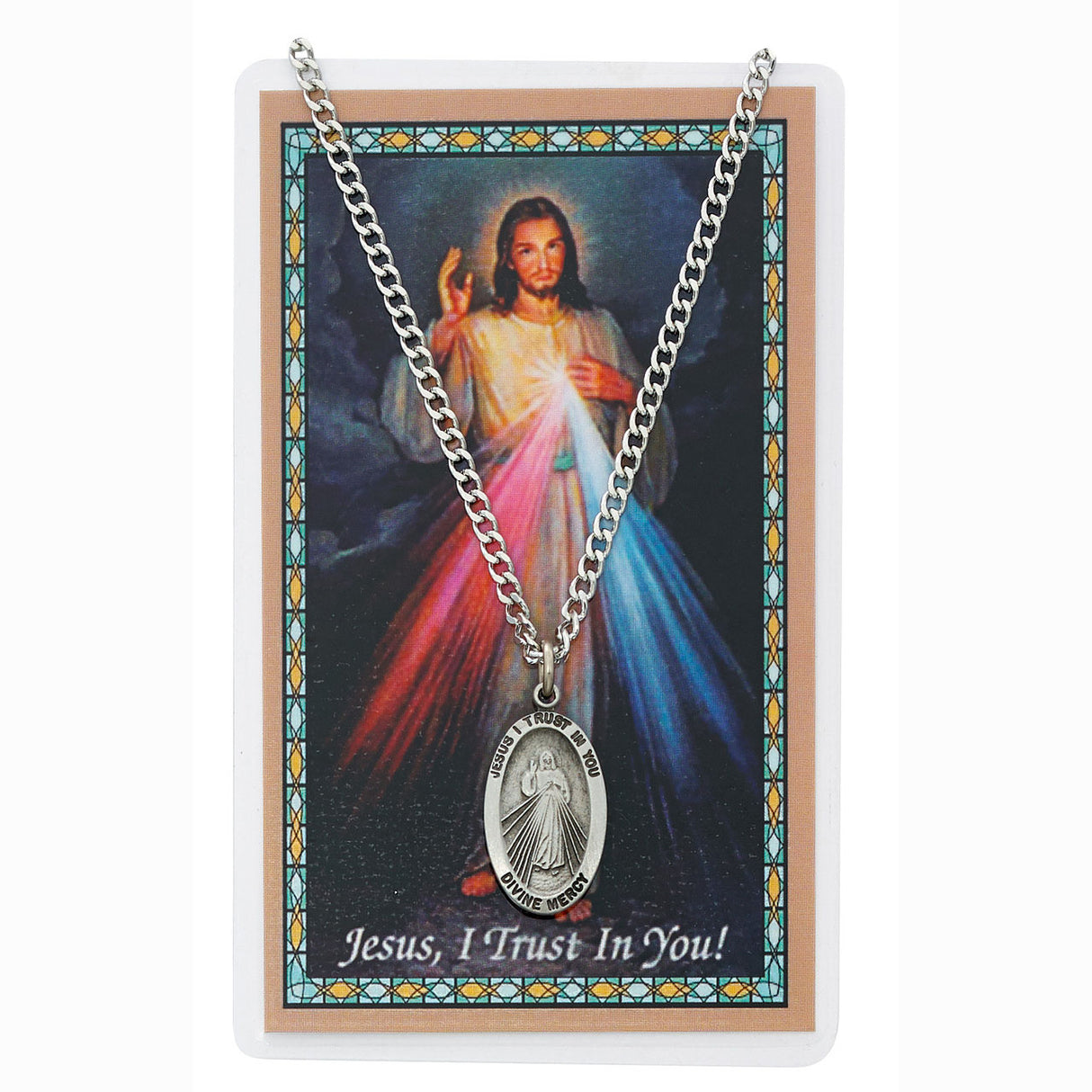 Divine Mercy Pendant and Prayer Card Set PSD964