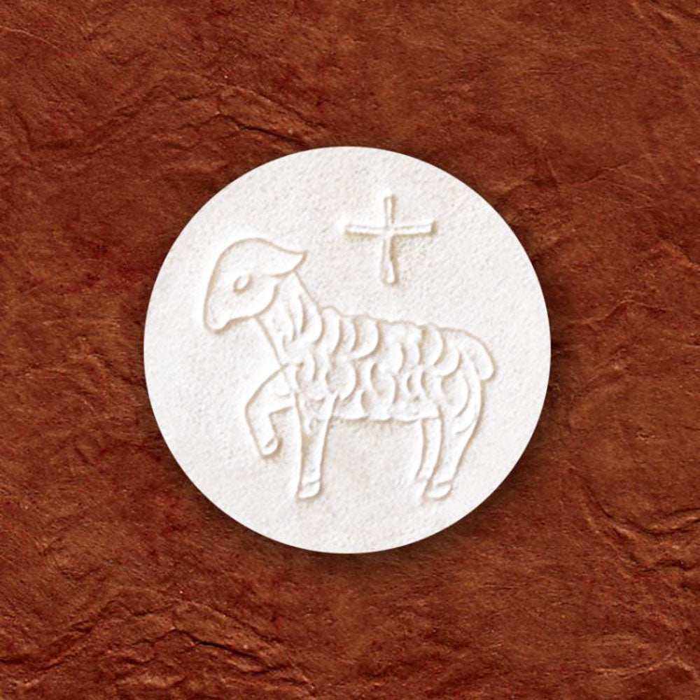 1-3/8 inch White Altar Bread with Lamb Design - 250 ct bag