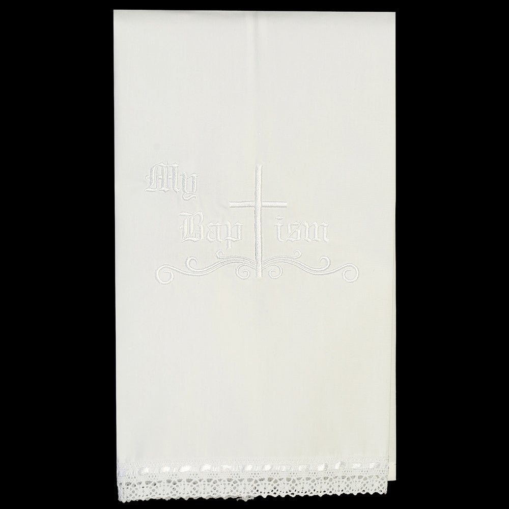 Embroidered Cross Baptismal or Christening Cloth