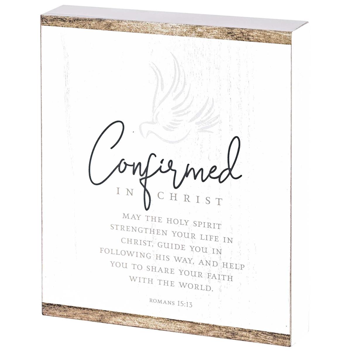 8x10 White Confirmed in Christ Wood Plaque