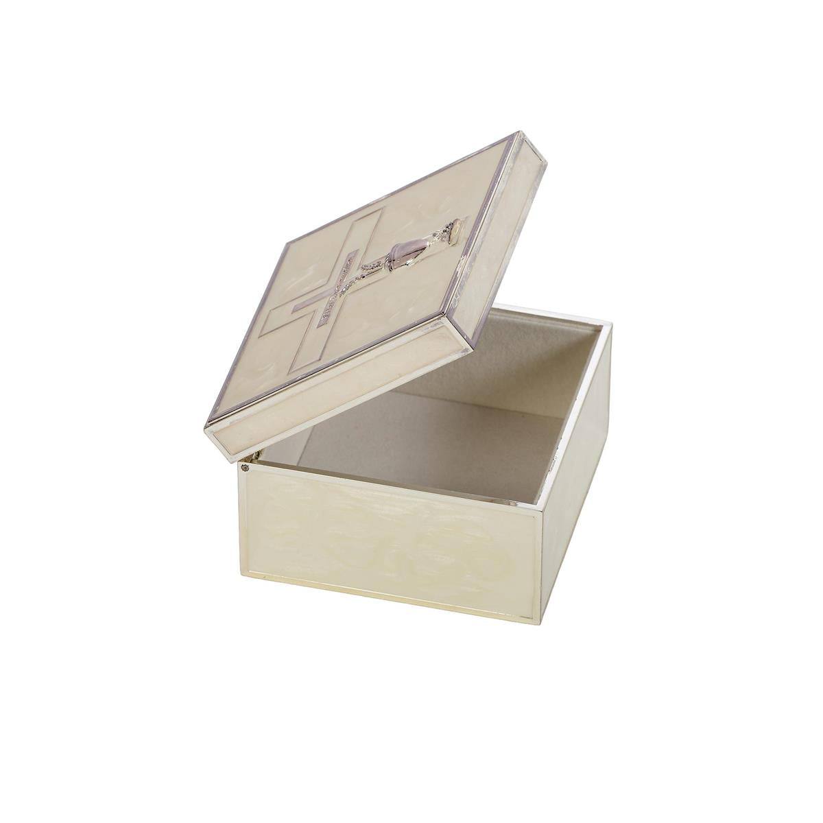 White & Silver Communion Keepsake Box - 19963