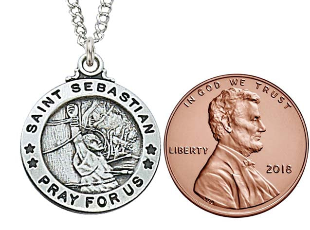 Saint Sebastian Sterling Silver Medal - no. L600SB