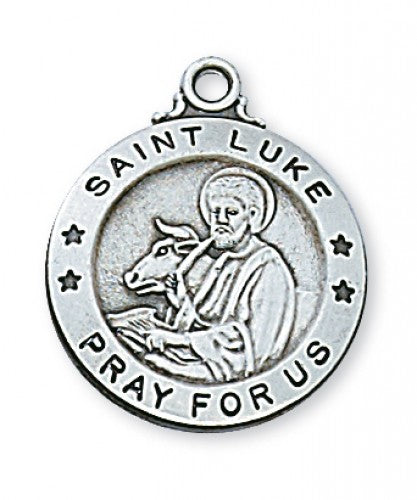 3/4" Sterling SIlver St Luke Medal on 20" Chain L600LK