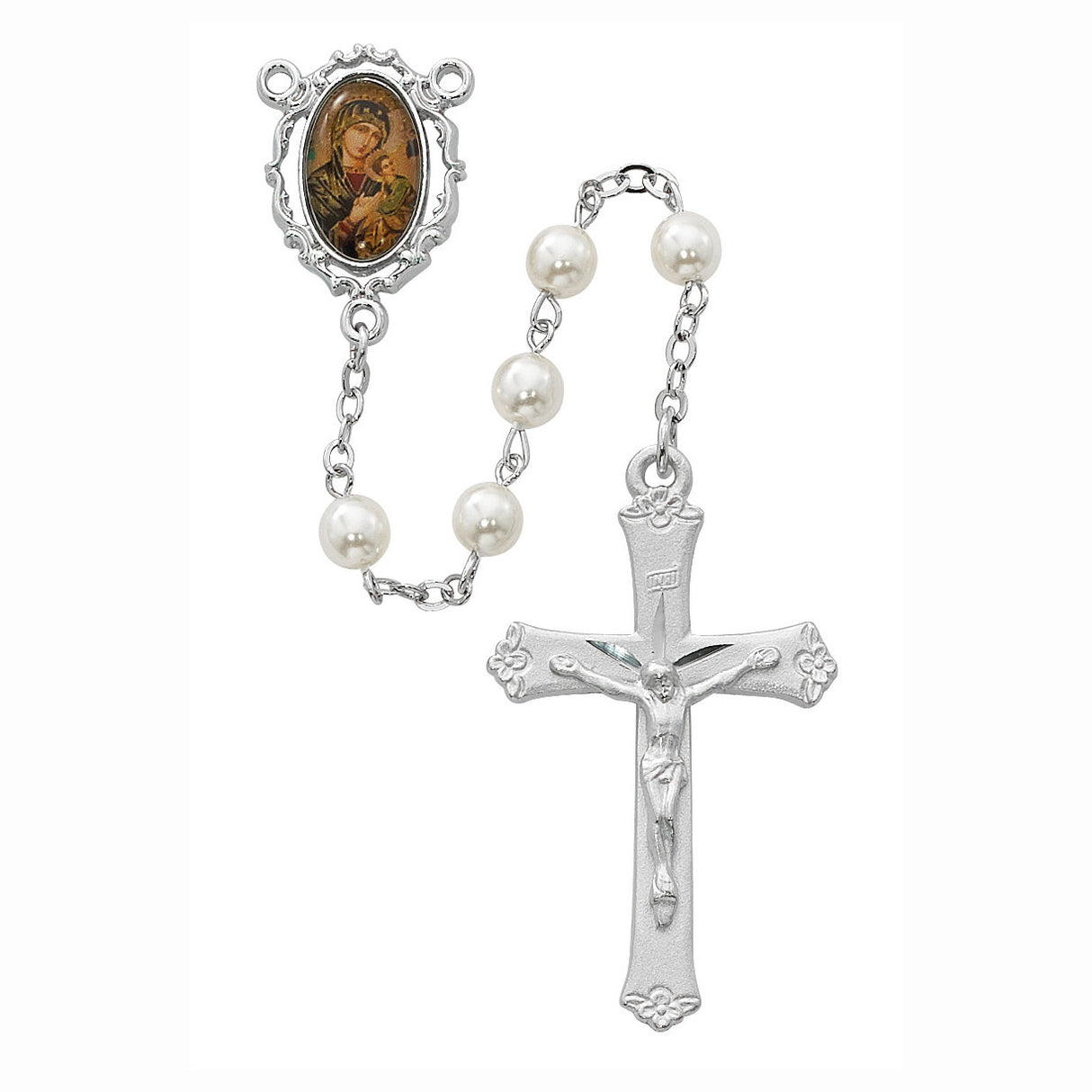 Pearl Bead Our Lady of Perpetual Help Rosary
