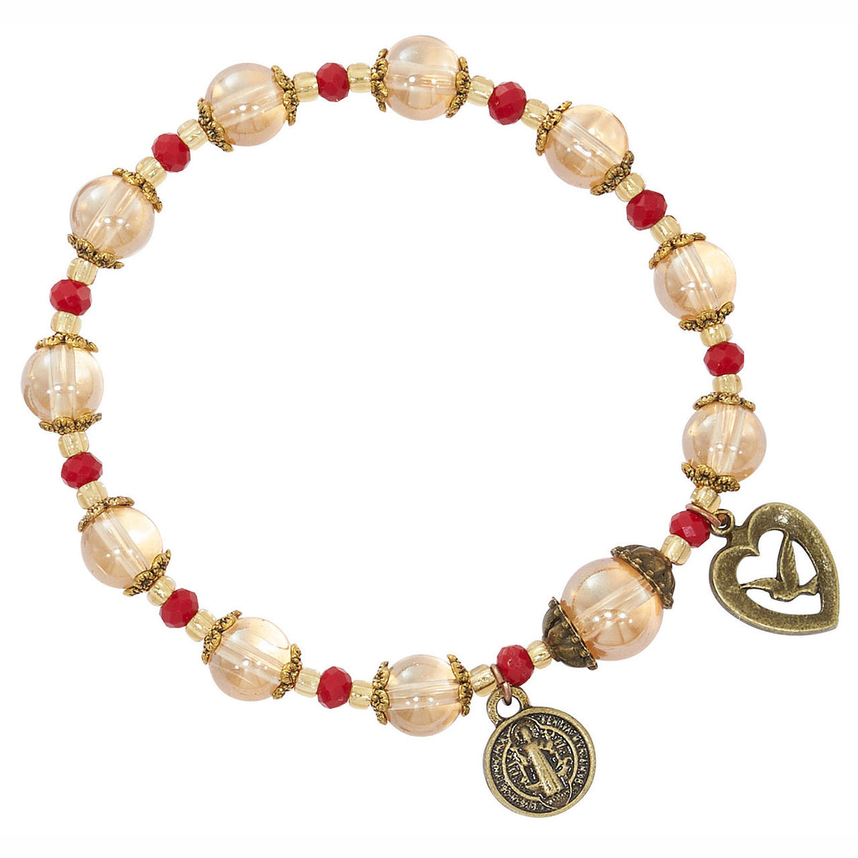 Topaz & Red Holy Spirit Stretch Bracelet B1138C