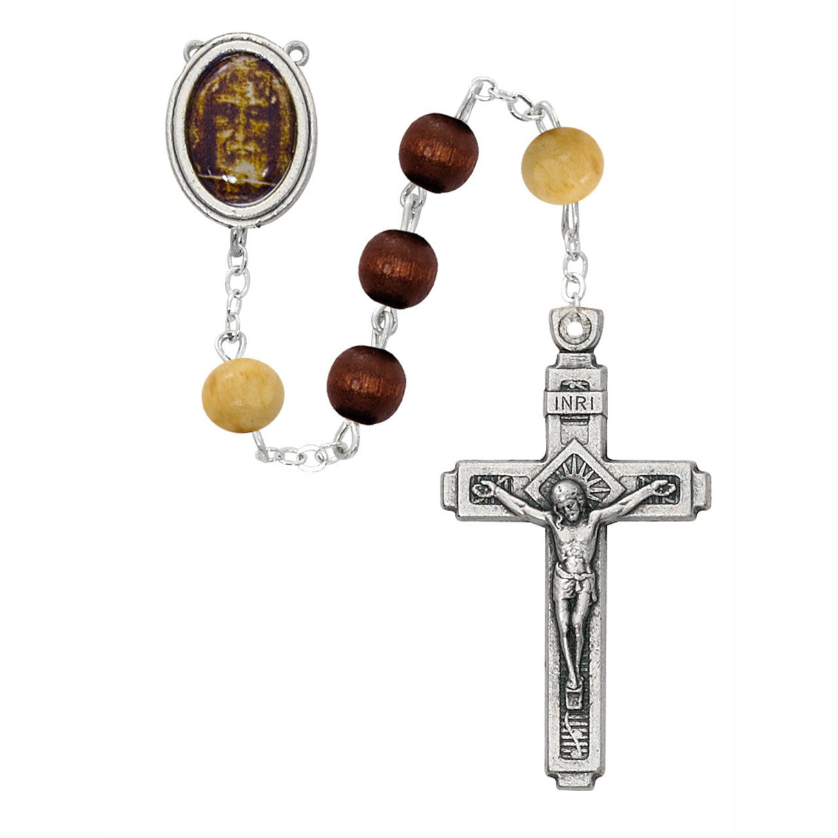 Holy Face / Shroud Wood Rosary P273R
