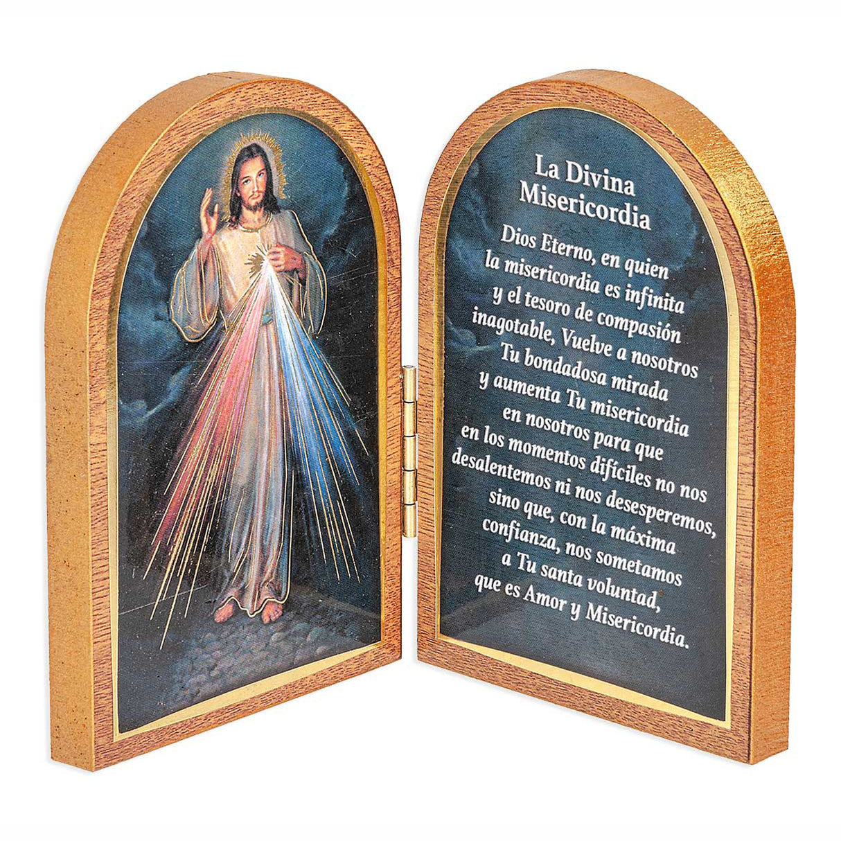 Divine Mercy Spanish Prayer 3.5 x 4.75 inch Diptych